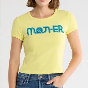MOTHER The Itty Bitty Cotton Baby Tee In Yellow Size S